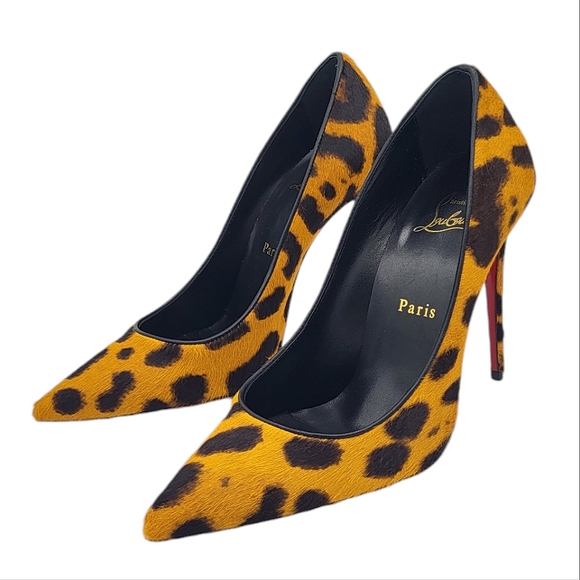 Christian Louboutin Shoes - Christian Louboutin Kate 100 Pony Leo King Leather Pumps Spicy 37